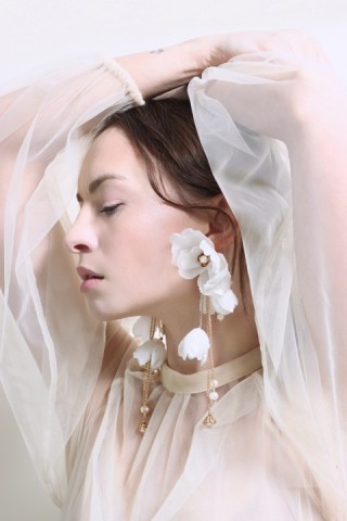 Bridal Anemone Earrings