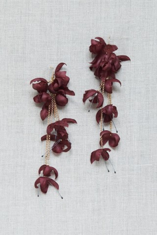Maroon Snowdrop Earrings