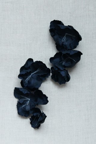 Navy Poppy Earrings