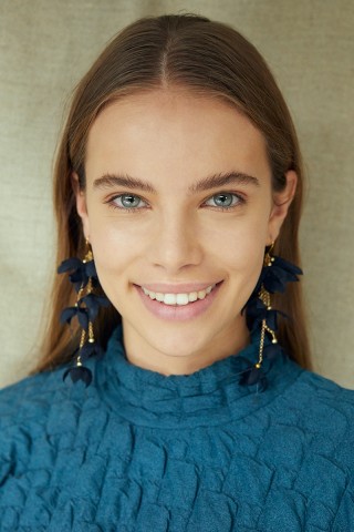 Baby Snowdrop Navy Earrings