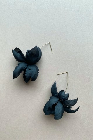 Iris Black Earrings