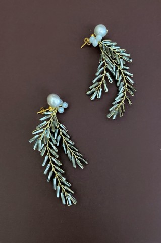 Frosted Twig Grey Earrings