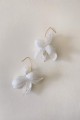 Silk flowers and pearls Iris earrings