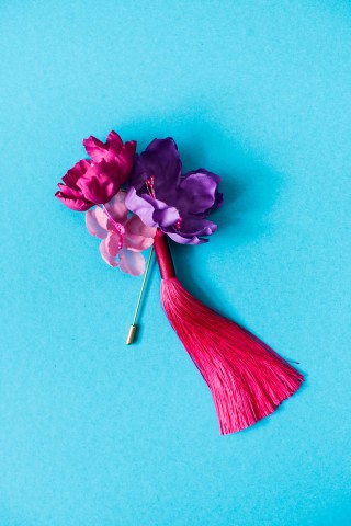 Azalea Pink Peacock Pin