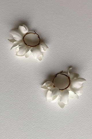 Gardenia Hoops Earrings