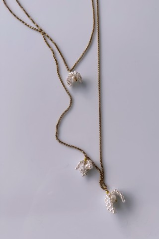 Pearl Bell Necklace Set | Decolove