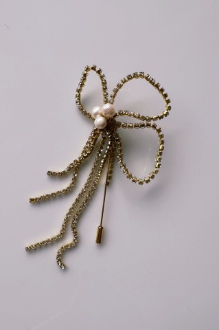 Crystal Orchid Pin